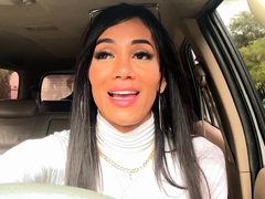 Shemale tranny enjoying solo masturbation