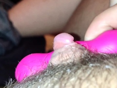 Super CLOSE UP huge clit stimulation