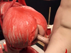 Hot wax and anal for babe