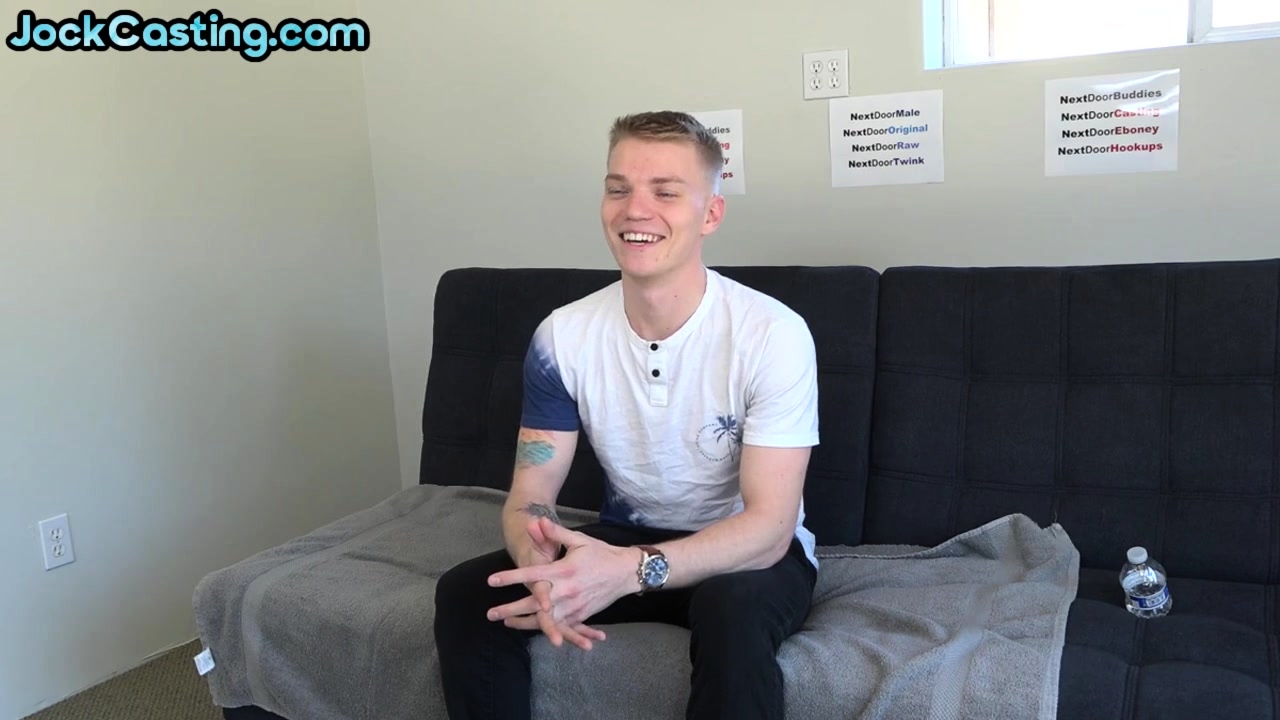 Horny nympho jock loves stroking dick