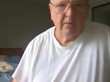 old man jerking his big dick