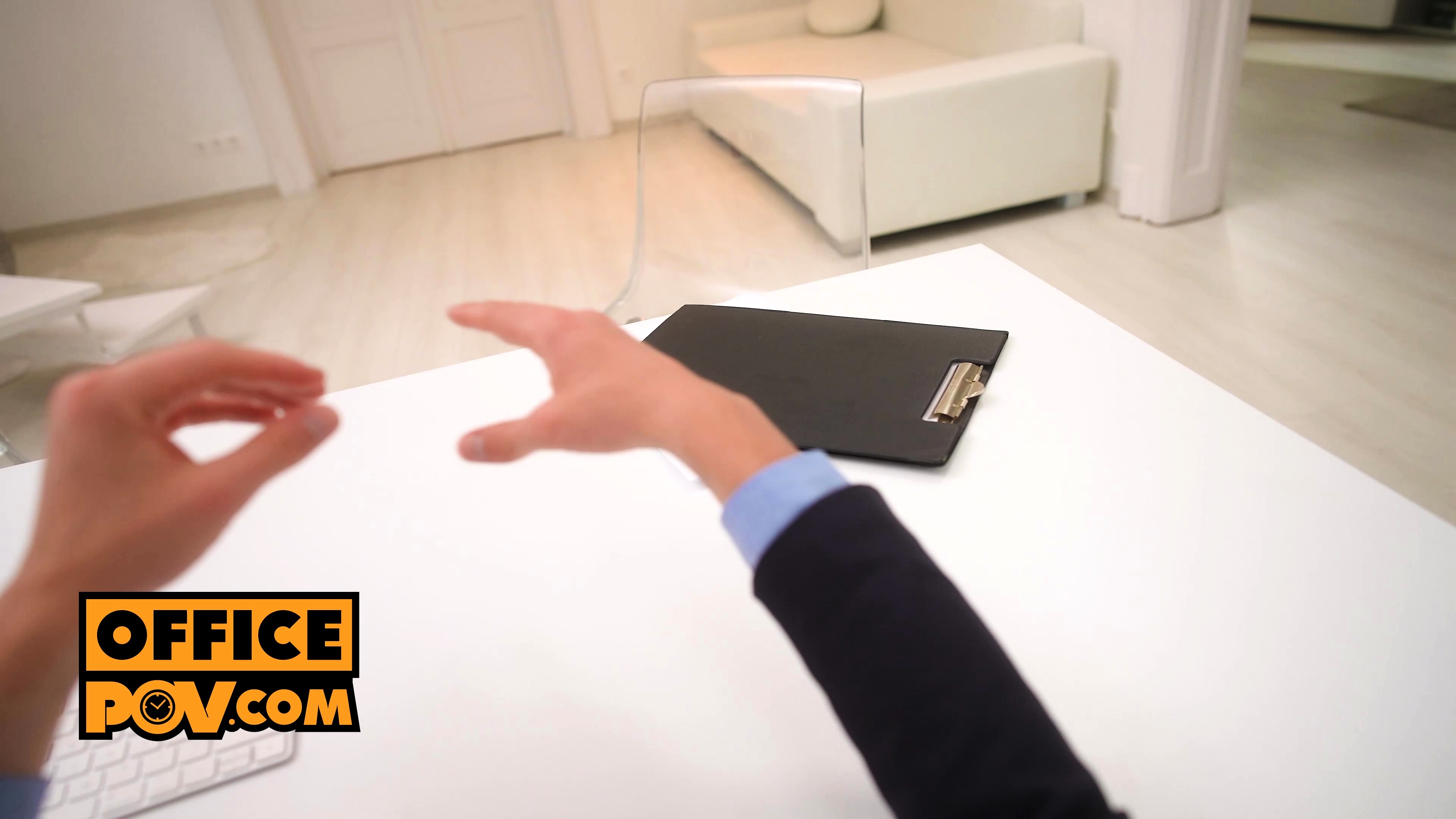 POV - Angelika Grays is now the office threesome fuck babe