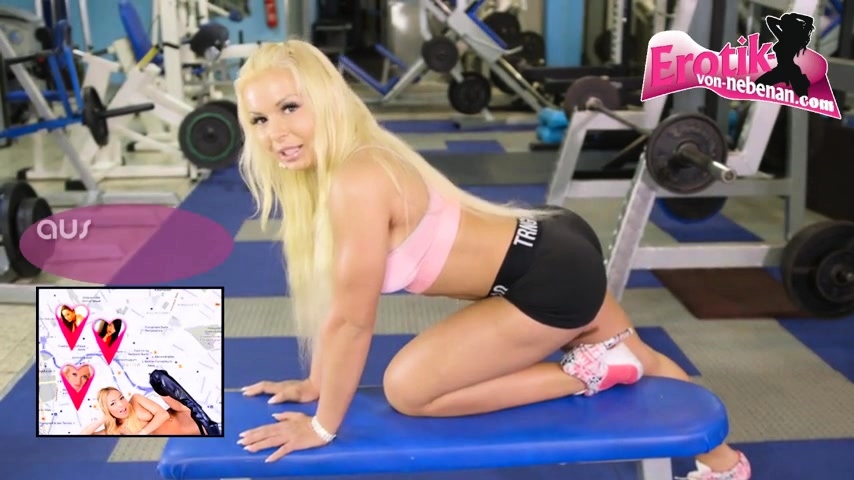 Sex in the wellness area with a black-haired babe