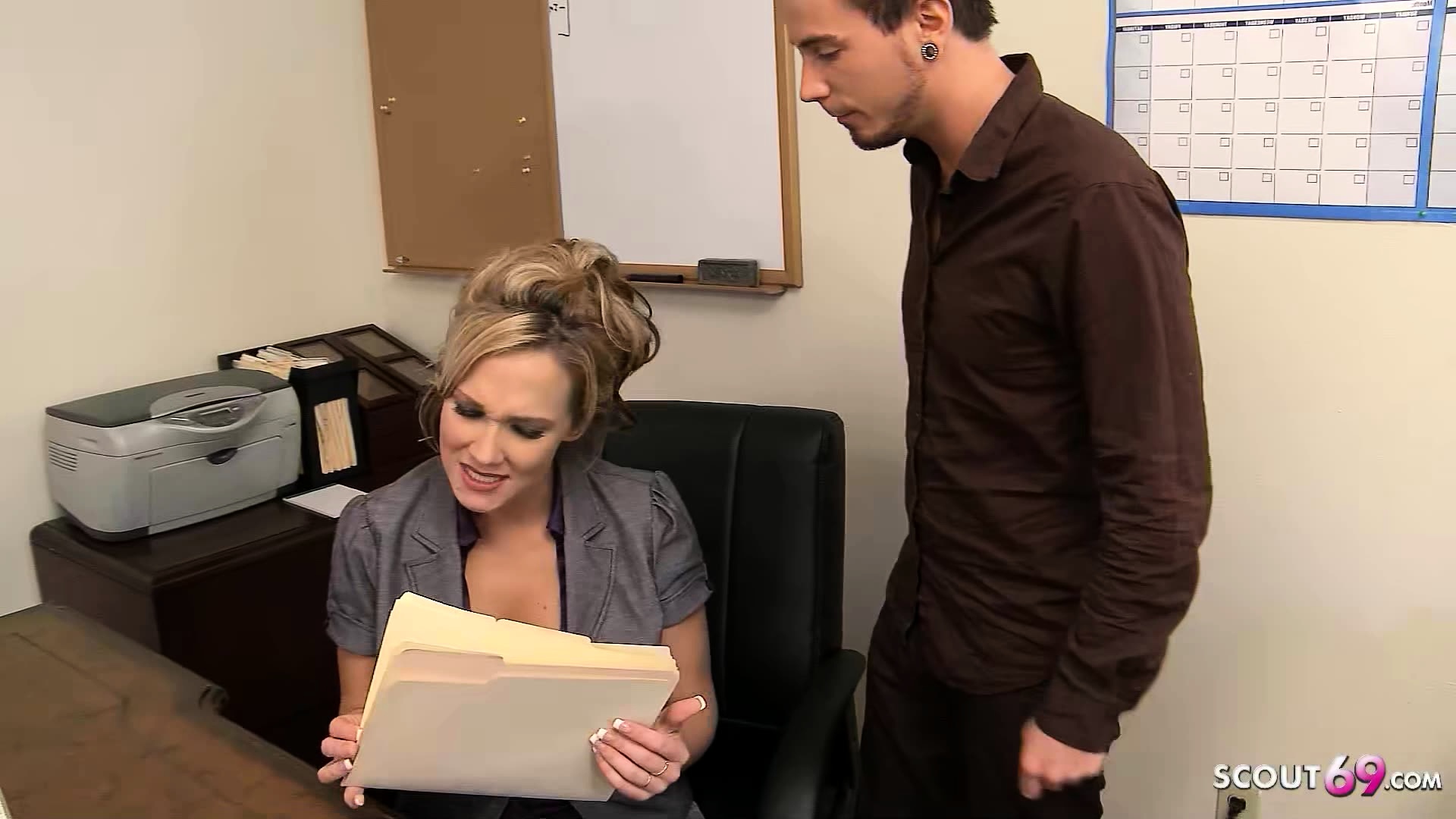 Big Butt and Boobs Cougar Office MILF seduce to Fuck