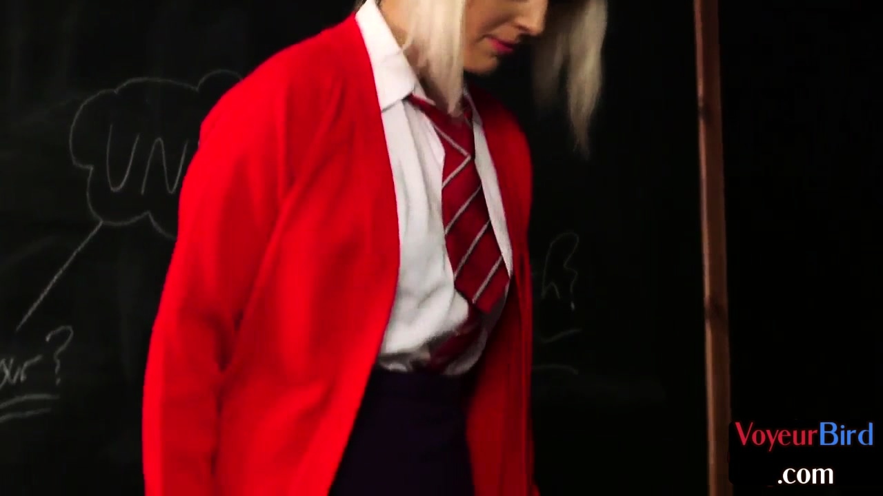Collegeuniform voyeur watching professor