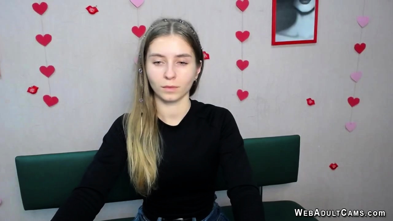 Blonde flashing ass in red thong on webcam show