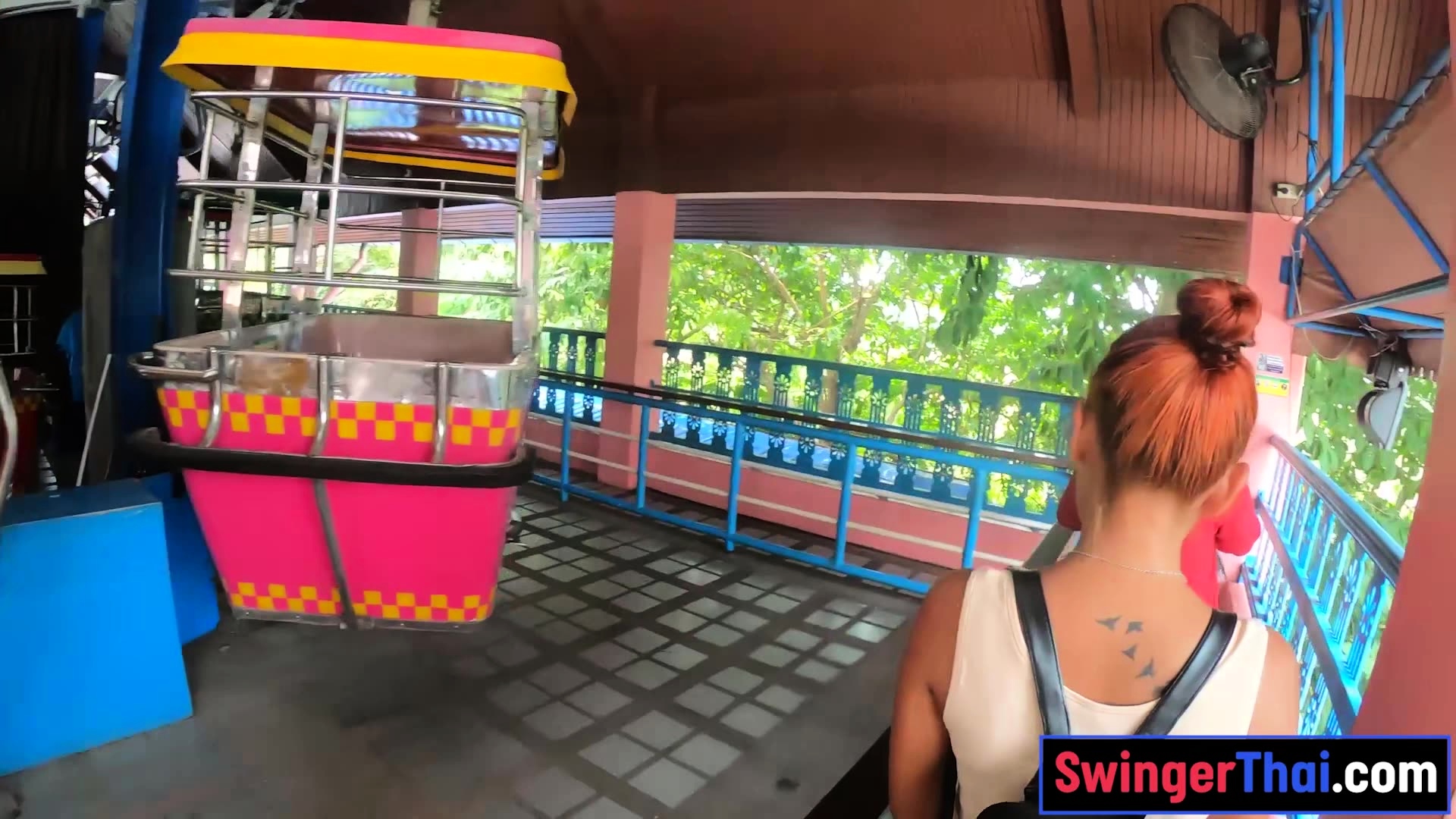 Theme park fun with hot Thai girlfriend