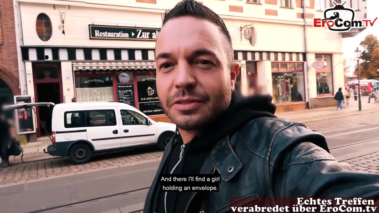 Young woman in nylons filmed on a real blind date