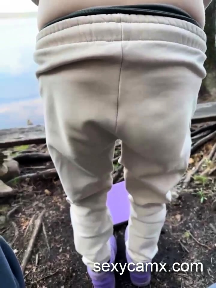 Horny teen take hard standing doggy pounding outdoor live at