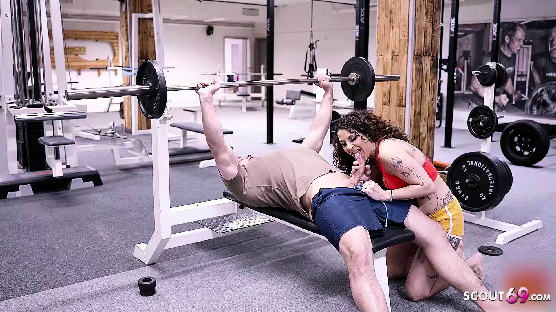 Fuck at German Gym - Big Boobs Mara suprised Stranger