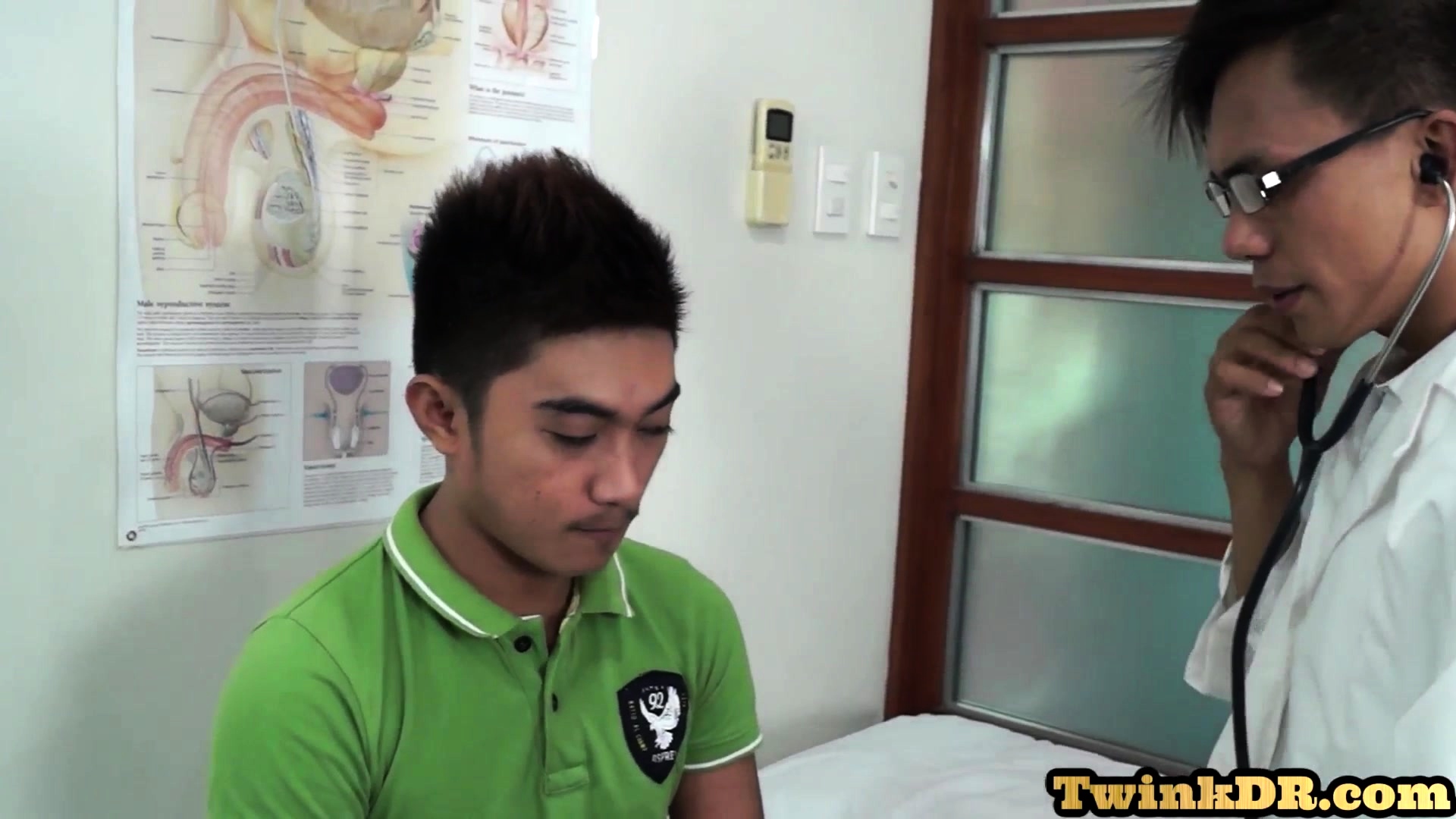 Asian enema twink toyed by doctor