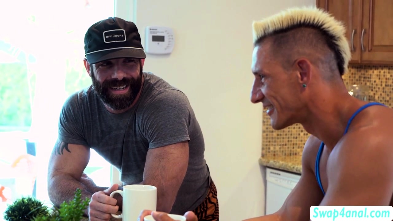 Two stepdad swap Gay stepson and fuck their asses