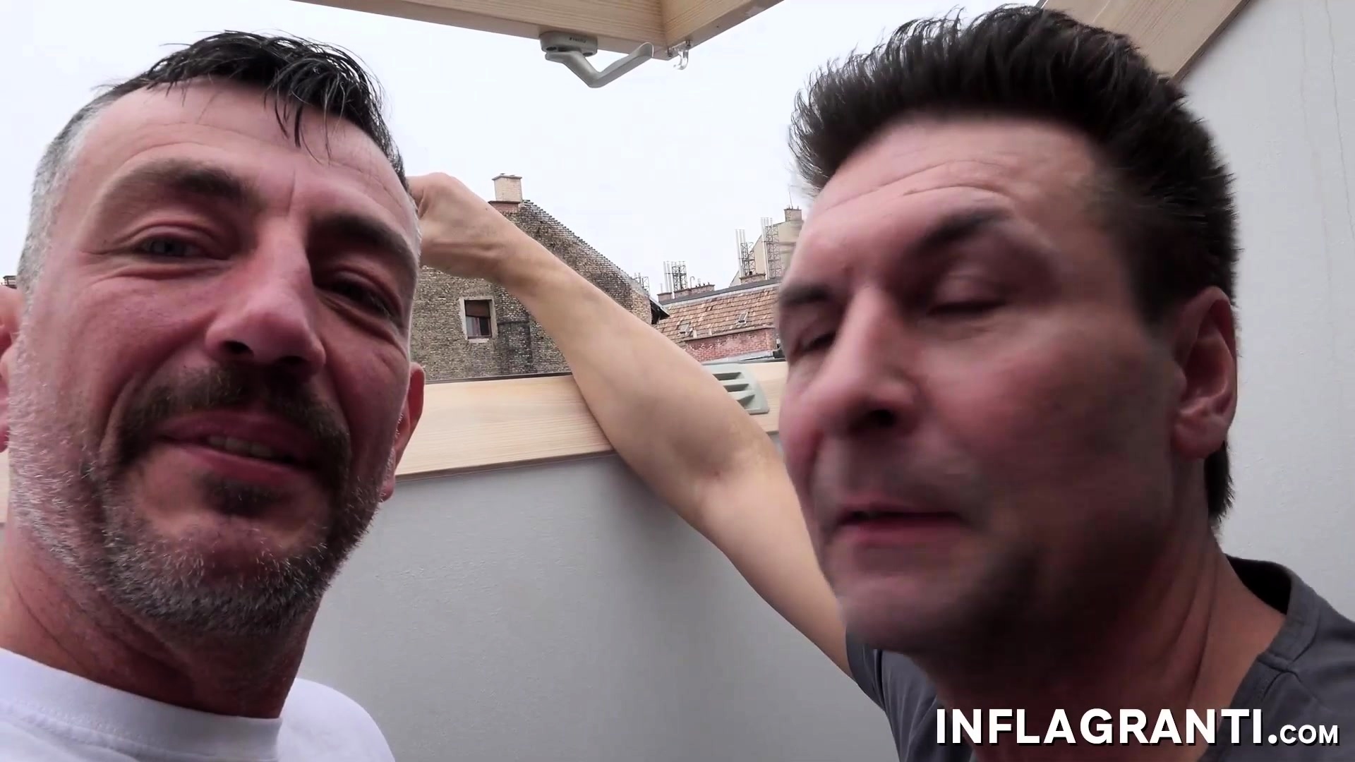 Skinny cougar fucking two lucky dudes