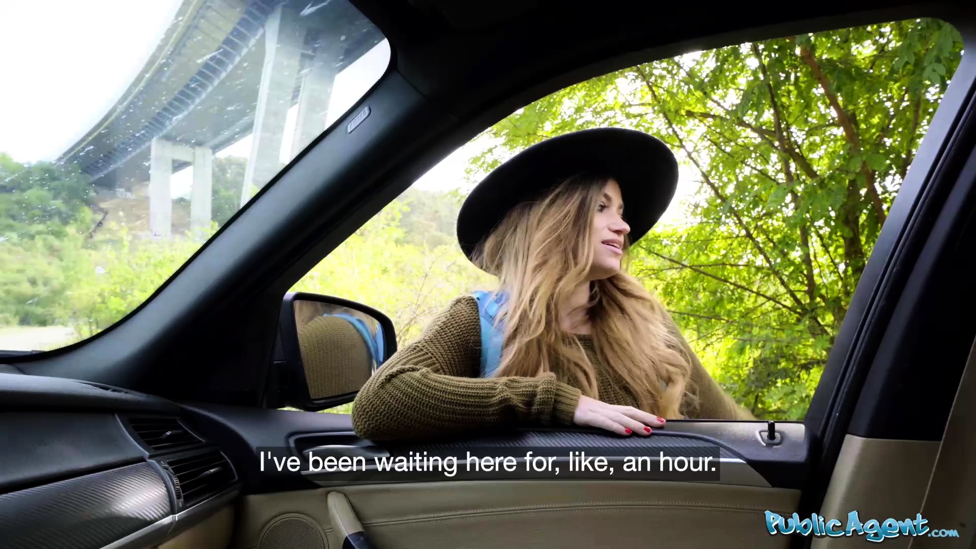 Public Agent Big tits hitchhiker big dick public blowjob