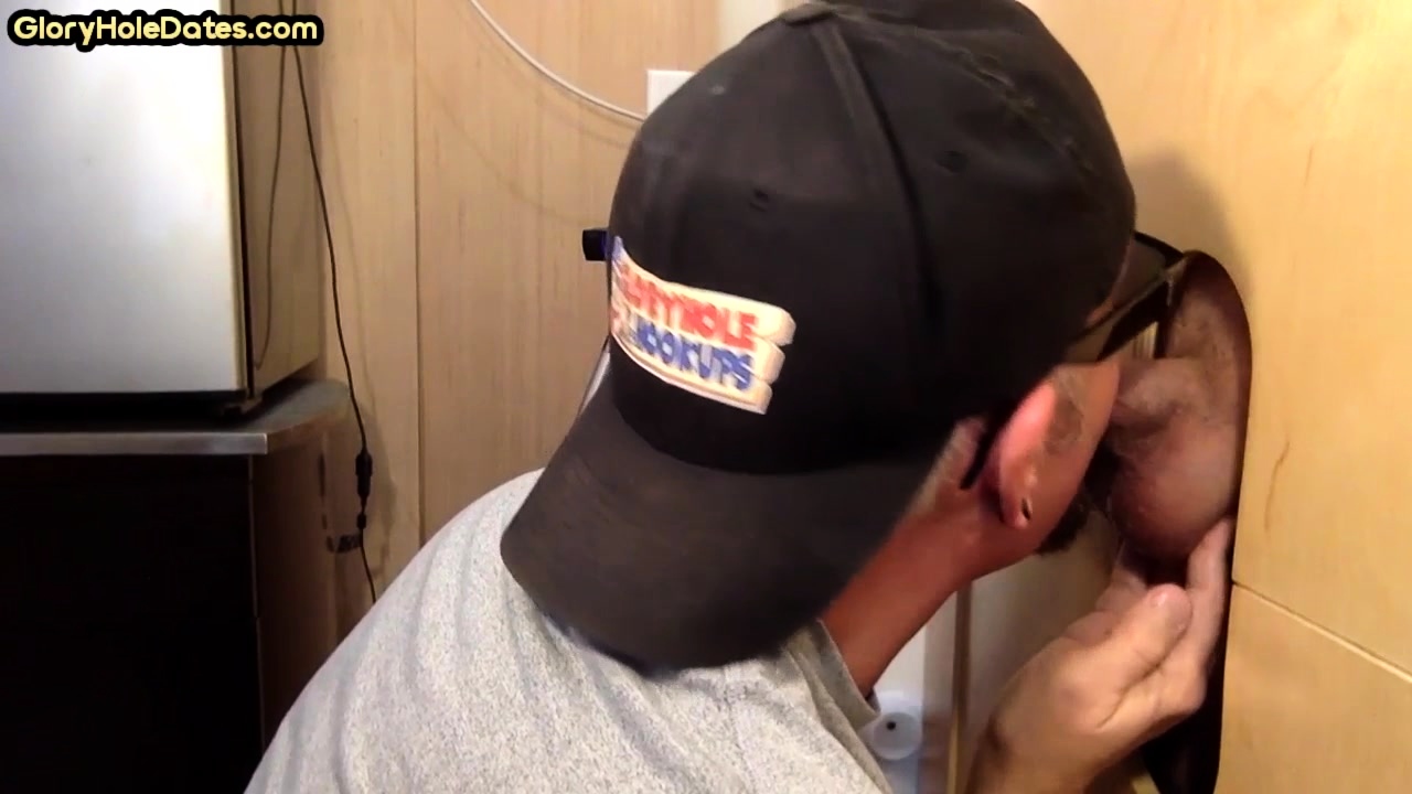 Gloryhole cum in mouth DILF sucks cock