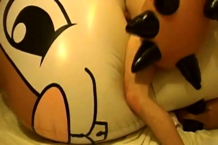 Twink Humps and Cums on Giant Inflatable Sex Toy
