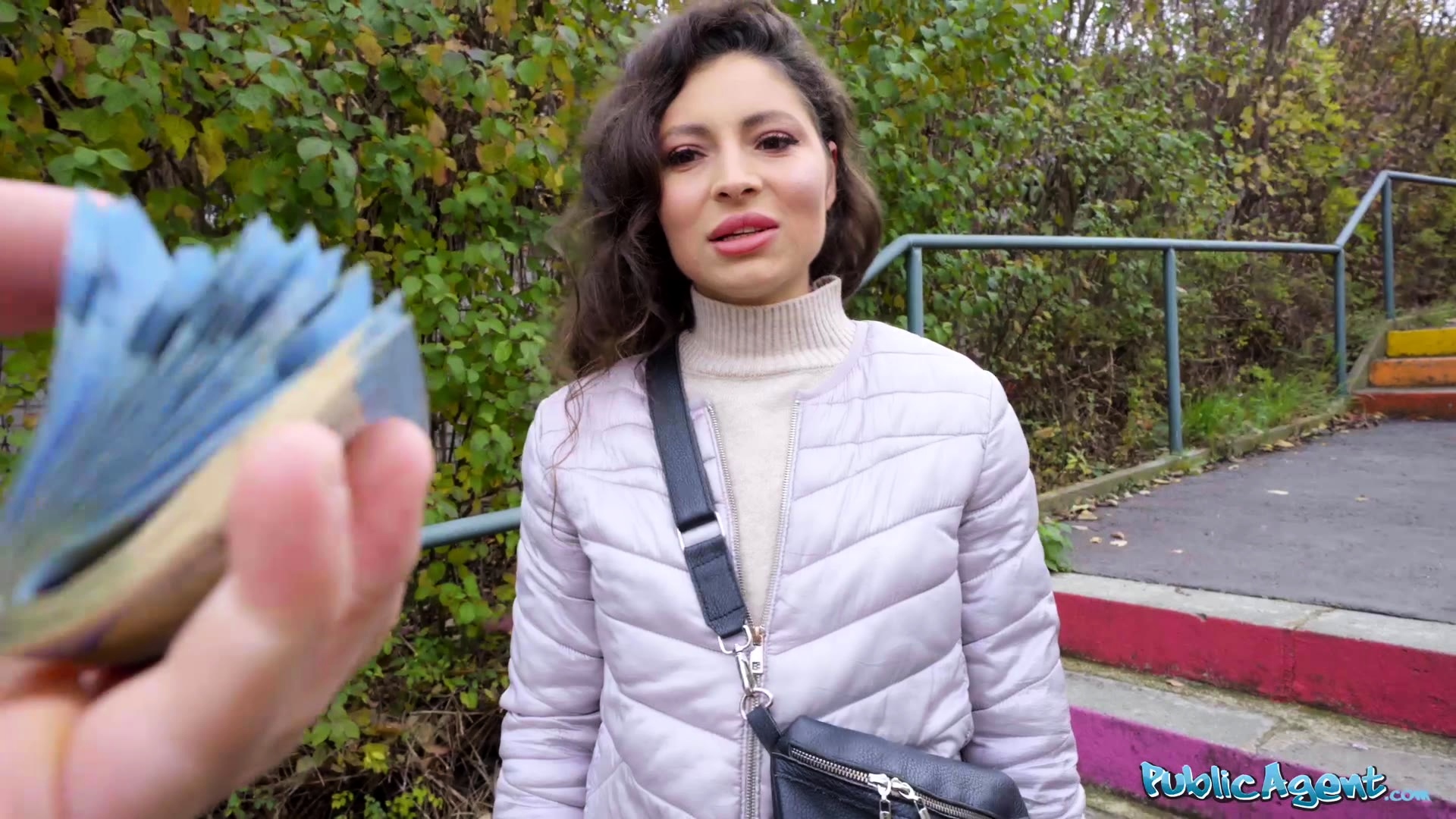 Public Agent Big tits gives big dick pov public blowjob