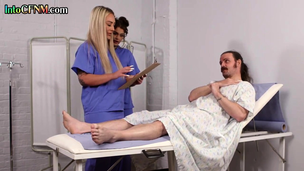 CFNM nurses suck and jerk in 3some