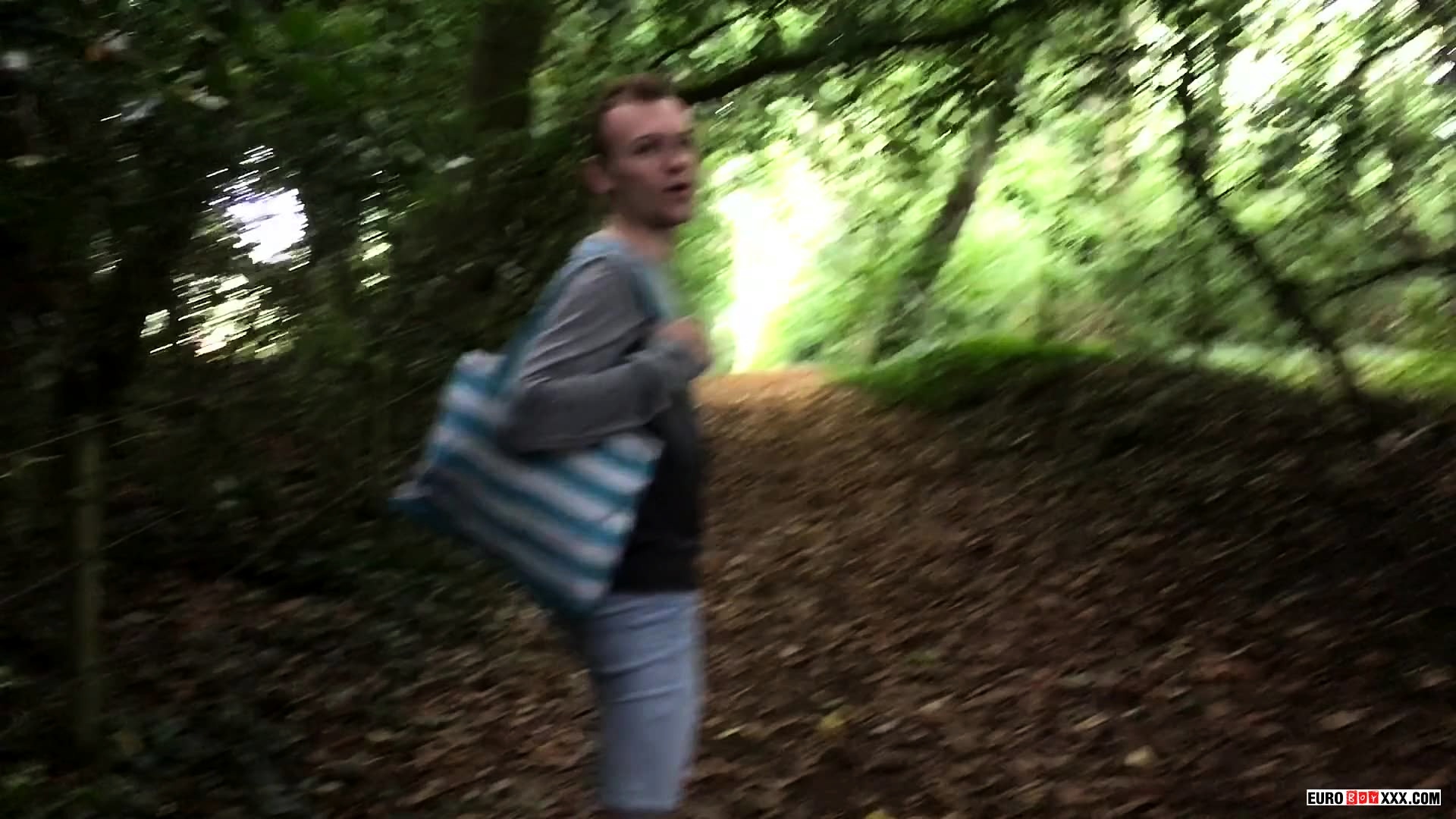 Amateur Gay Twink Miller Larkin Rides His Dildo In The Woods