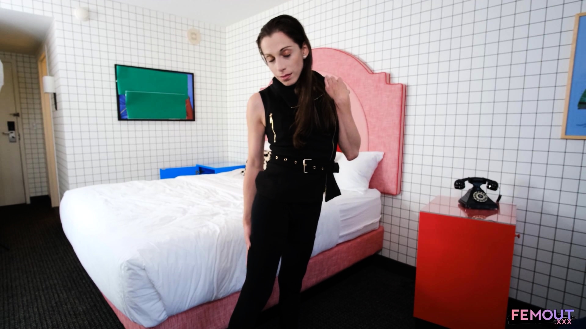 FEMOUT XXX Red Lingerie Spells Danger