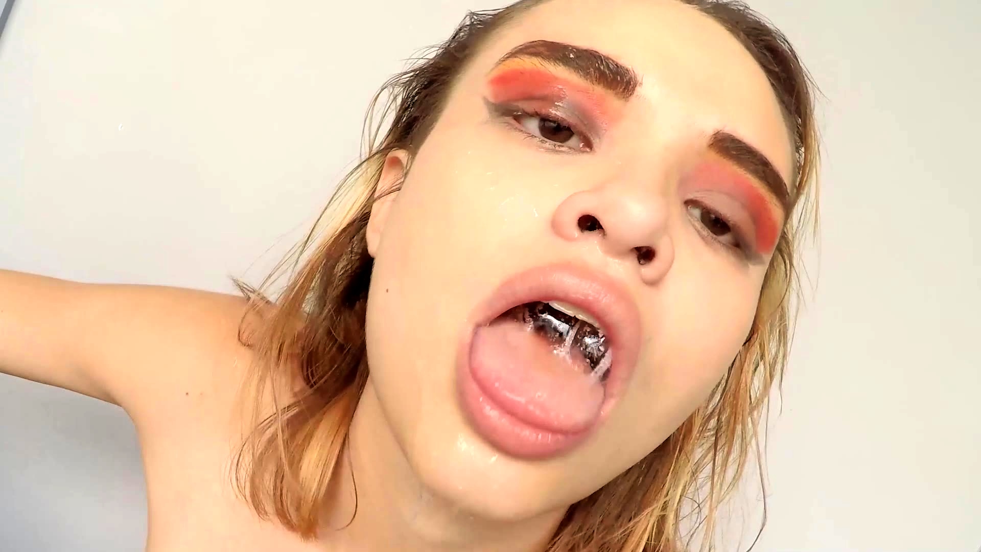 Big tits Colombian face fucked real hard