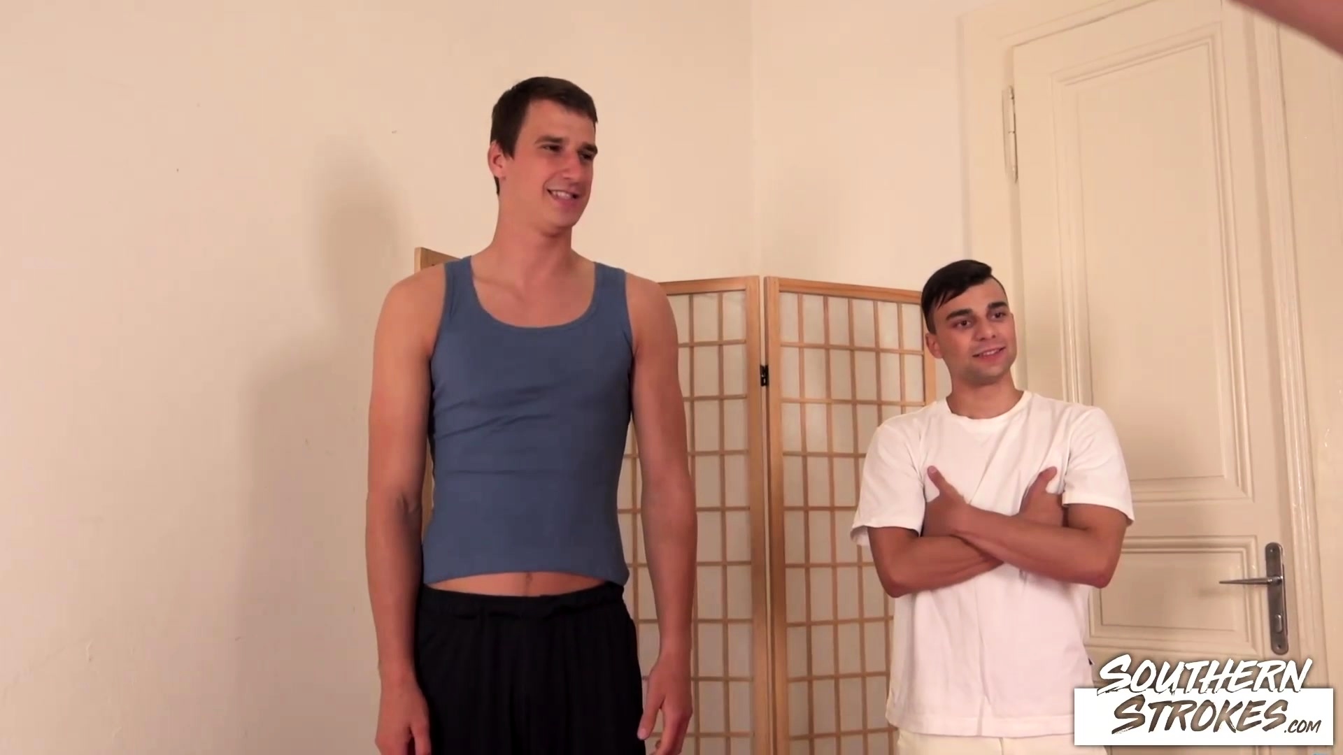 Blond Gay Jerked Off By Two Twinks