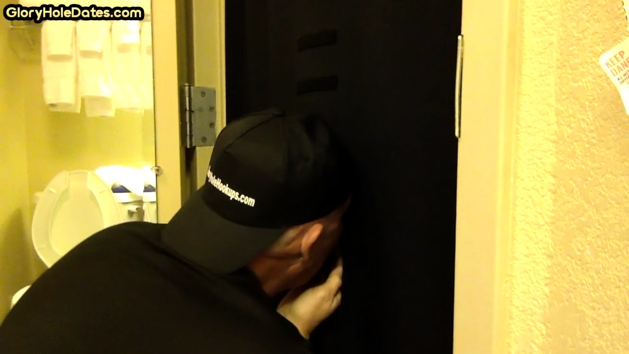 Real mature gloryhole lover sucks cock