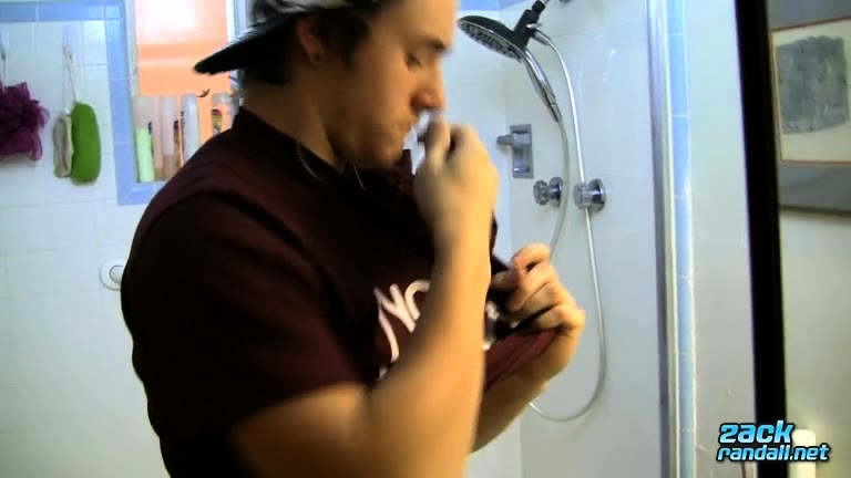 Ty Evans spiced up shower session with solo cock stroking