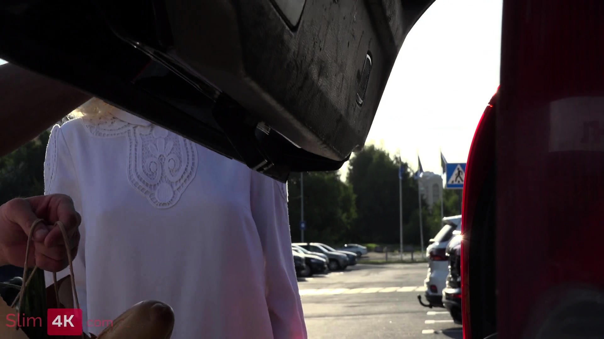 Blonde teen fucks a guy who gave her a ride