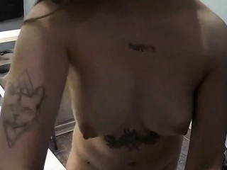 Close up teen foot worship