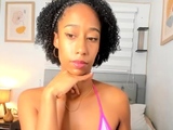 Amateur ebony Nela masturbates and screams
