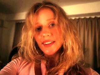 Sexy Blonde Babe With Big Boobs Strips Bra