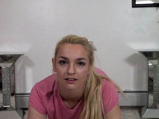 Busty amateur blonde solo