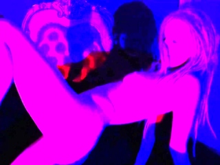 Beautiful blonde in solo striptease porn