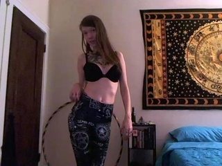 Small tit brunette amateur tugs on a big willie