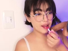 Close up of Asian masturbation