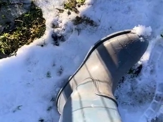 Foot fetish rimming for blonde outdoors